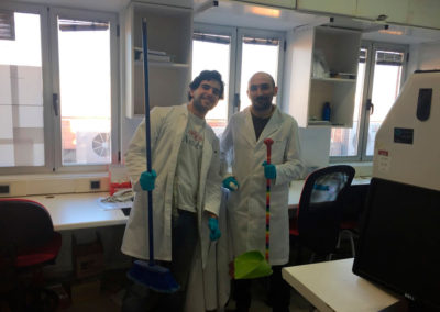 Diego and Xavi cleaning up the lab. Jan 2017