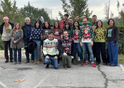 The group and EvoEnzyme celebrating Christmas, Dec2022